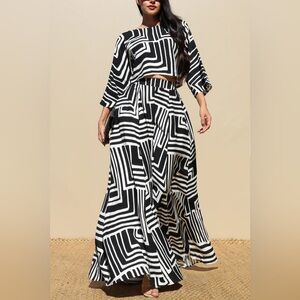 NWT Dress Day Black & White Matching Skirt Set